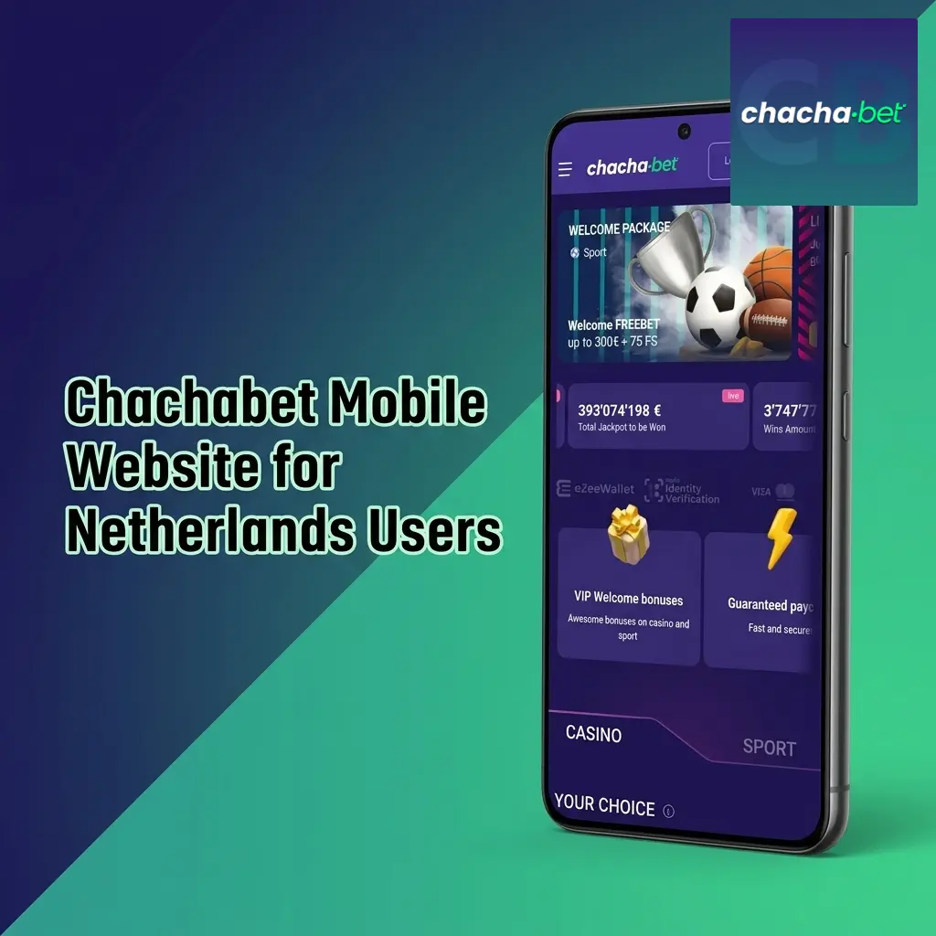 Chachabet mobile website interface for Netherlands users showing sports betting and casino games on a smartphone browser