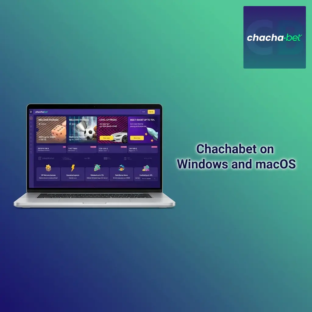 Chachabet website open in a browser on Windows and macOS desktop for sports betting and casino access